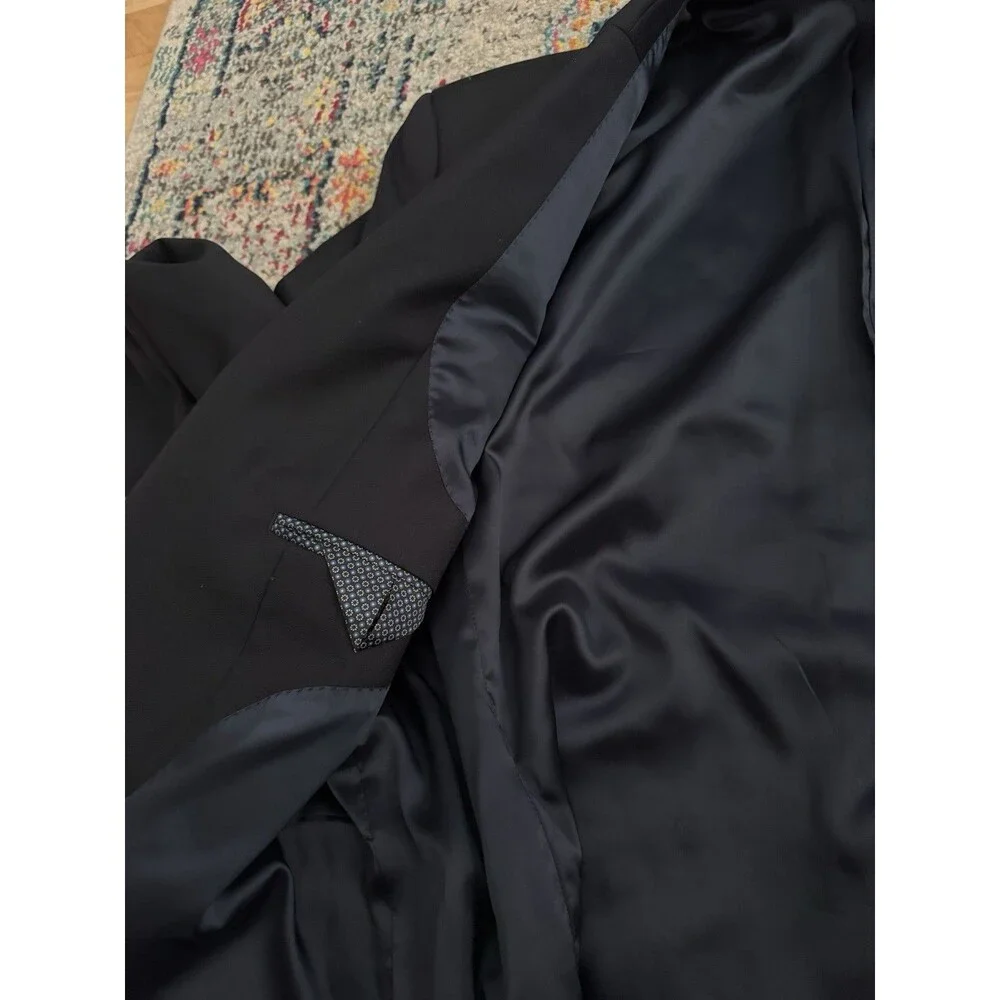 Lauren Ralph Lauren Men’s Navy Blue Blazer Suit Jacket Wool Blend 46S Gold Btn